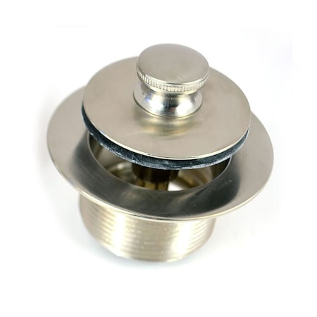 Watco 1.625 in. Overall Dia. x 16 Threads x 1.25 in. Lift-Turn Bath Stopper and Closure, Brushed Nickel 58301-BN